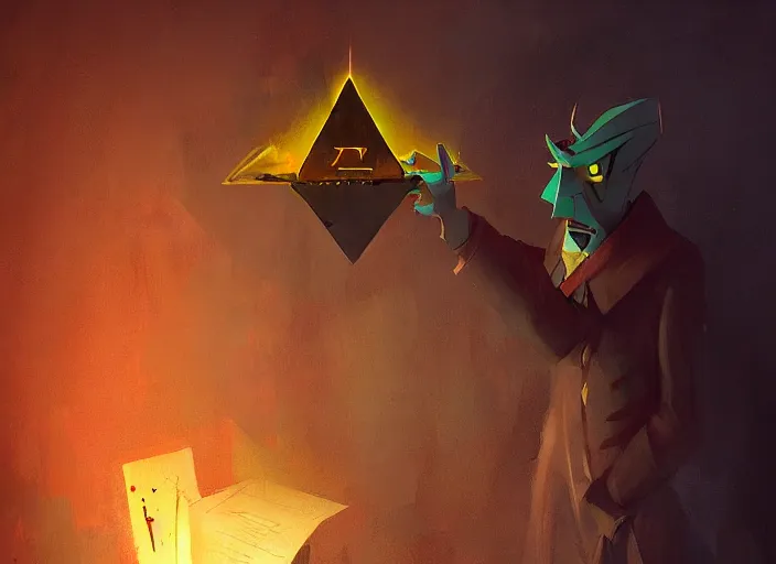 Image similar to bill cipher by greg rutkowski