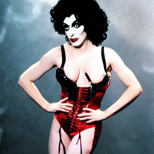 Prompt: Dr. Frank N Furter as a Bond girl