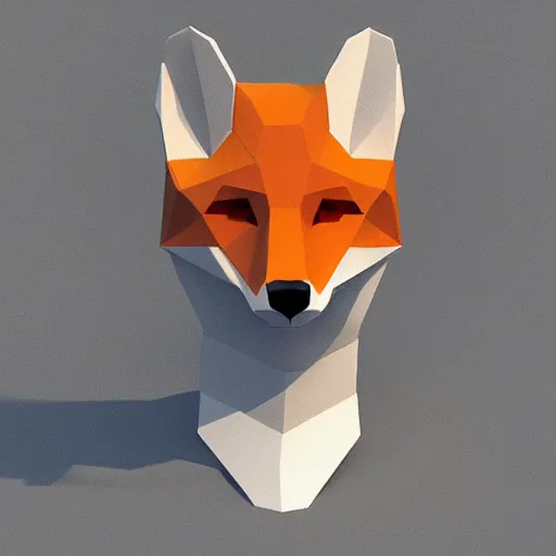 Prompt: a fox as a low poly count portrait