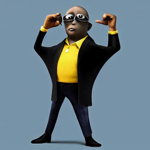 Image similar to Miles Davis as Gru from Minions