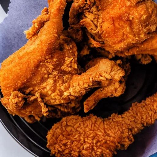 Image similar to half eaten perfect fried chicken