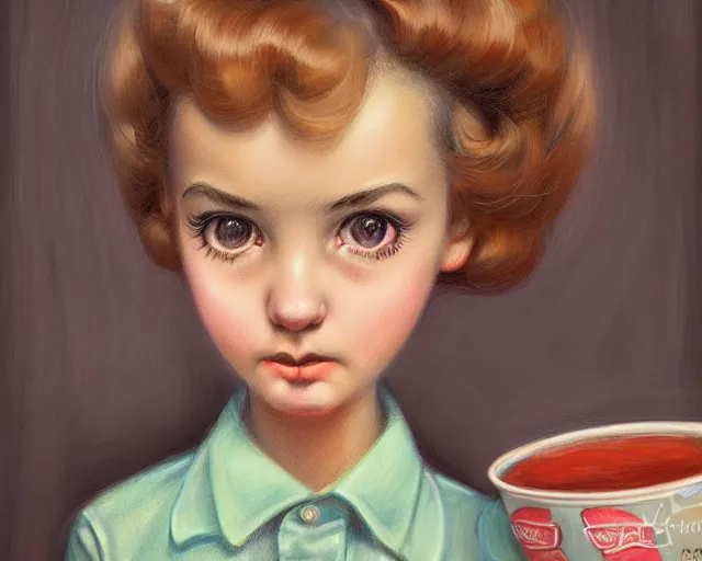 Image similar to closeup profile portrait of a 1 9 5 0 s highschool canteen, nicoletta ceccoli, mark ryden, lostfish, max fleischer, hyper realistic, artstation, illustration, digital paint, matte paint, vivid colors, bright, cheerful, detailed and intricate environment