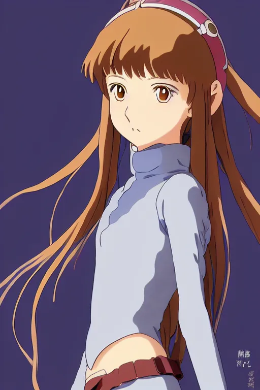 Image similar to anime art full body portrait character nausicaa concept art, anime key visual of elegant young female, brown hair and large eyes, finely detailed perfect face delicate features directed gaze, sunset in a valley, trending on pixiv fanbox, studio ghibli, extremely high quality artwork by hayao miyazaki by kushart krenz cute sparkling eyes