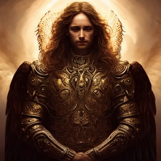 Image similar to Majestic and regal portrait of Archangel Michael, intricate, epic, elegant, menacing, fantasy, highly detailed, digital painting, hard focus, beautiful volumetric lighting, epic light, ultra detailed, by Leesha Hannigan, Ross Tran, Thierry Doizon, Kai Carpenter, Ignacio Fernández Ríos