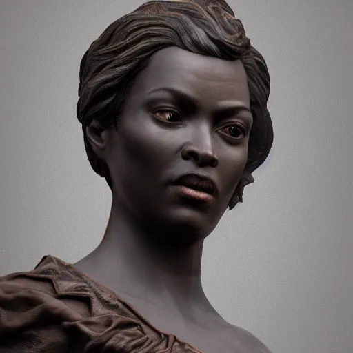 Prompt: donda west sculpted out of rusted iron, transcendent, clean linework, dramatic, finely detailed, 4 k, trending on artstation, award winning, photorealistic, volumetric lighting, octane render