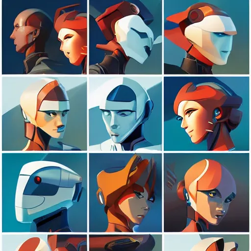 Image similar to face icon stylized minimalist robotech, loftis, cory behance hd by jesper ejsing, by rhads, makoto shinkai and lois van baarle, ilya kuvshinov, rossdraws global illumination