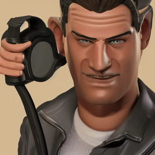Prompt: detailed 3d render of Ben from full throttle video game