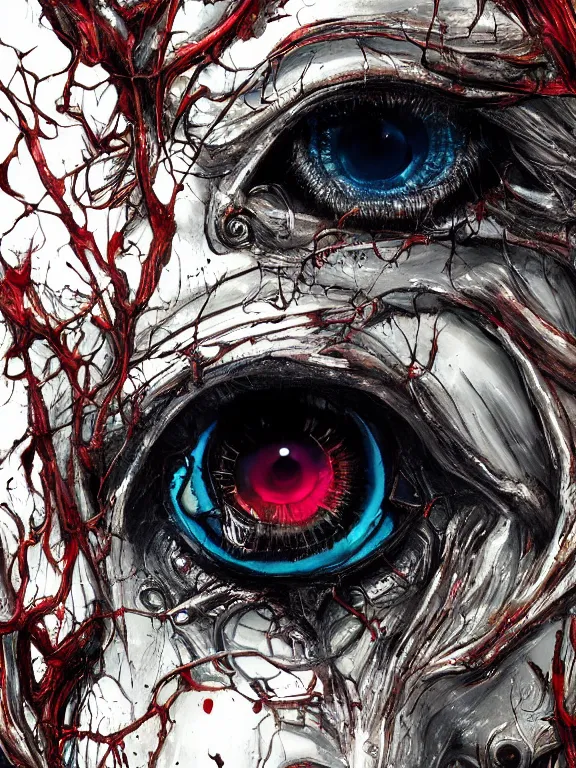 Prompt: photo of 8k ultra realistic undead eldritch horror, eye,decaying, cybernetic, full of colour, cinematic lighting, battered, trending on artstation, 4k, hyperrealistic, focused, extreme details,unreal engine 5, cinematic, masterpiece, art by ayami kojima, giger