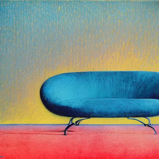 Image similar to psychedelic couch sofa costa blanca, designed by arnold bocklin, jules bastien - lepage, tarsila do amaral, wayne barlowe and gustave baumann, cheval michael, trending on artstation, mediterranean, star, sharp focus, colorful refracted sparkles and lines, soft light, 8 k 4 k