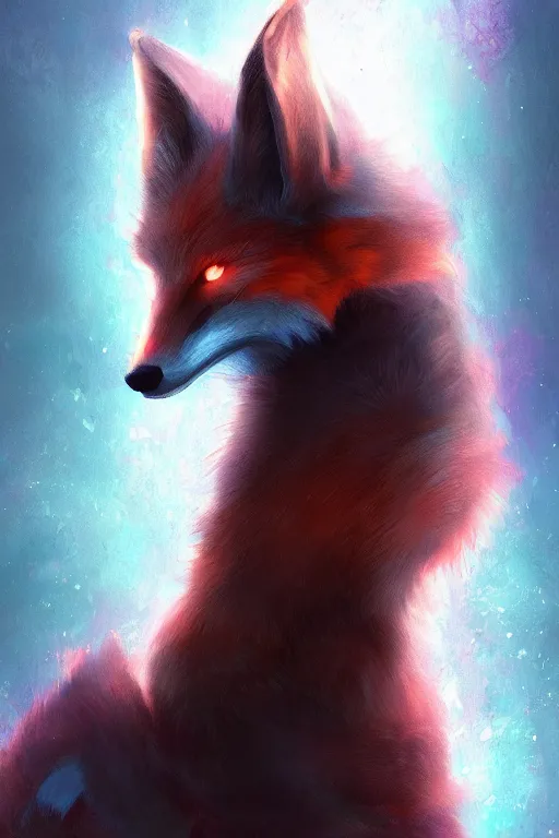 Image similar to a fox fursona, trending on artstation, by kawacy, furry art, digital art, cyberpunk, high quality, backlighting