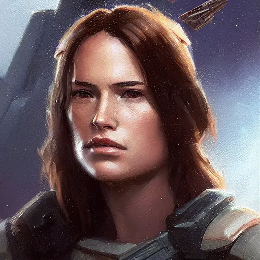 Prompt: portrait of a young woman by greg rutkowski, jaina solo, wearing the tactical gear of the galactic alliance, star wars expanded universe, she is about 1 6 years old, highly detailed portrait, digital painting, artstation, concept art, smooth, sharp foccus ilustration, artstation hq