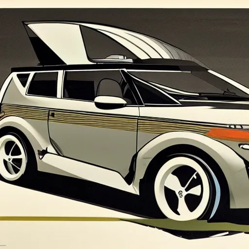 Image similar to kia soul illustrated by syd mead