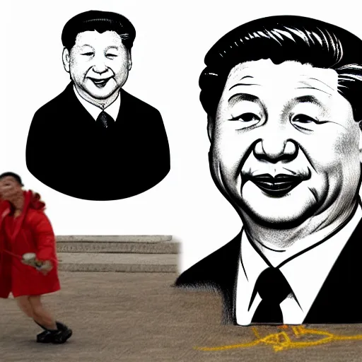 Prompt: drawing of xi jinping with the body of winnie the pooh and the head of xi jinping