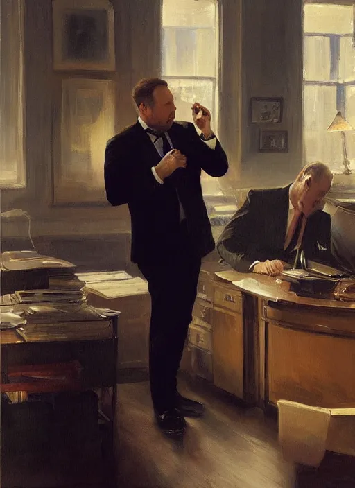 Image similar to alex jones inside an american office under fluorescent lights by vladimir volegov and alexander averin and delphin enjolras and daniel f. gerhartz