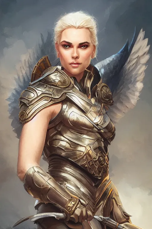 Image similar to amazon valkyrie athena, d & d, fantasy, portrait, highly detailed, headshot, digital painting, trending on artstation, concept art, sharp focus, illustration, art by artgerm and greg rutkowski and magali villeneuve