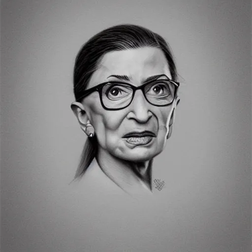 Image similar to amazing lifelike award winning pencil illustration of Ruth bader Ginsburg trending on art station artgerm Greg rutkowski cinematic