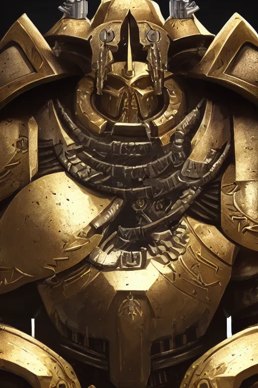 Image similar to armor portrait heros warhammer 4 0 k horus heresy fanart - the primarchs emperor by johannes helgeson animated with vfx concept artist & illustrator global illumination ray tracing hdr fanart arstation zbrush central hardmesh 8 k octane renderer comics stylized