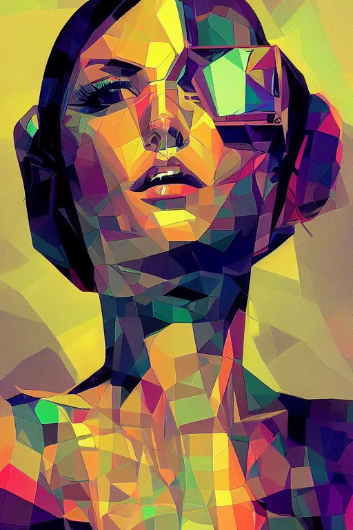 Prompt: wideangle portrait, digital painting, an beautiful, sleeping hacker girl, connected, madness, decoherence, synthwave, glitch!!, fractured reality, refraction, realistic, hyperdetailed, concept art, art by syd mead, cubism