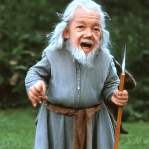 Prompt: gandalf as a Baby child