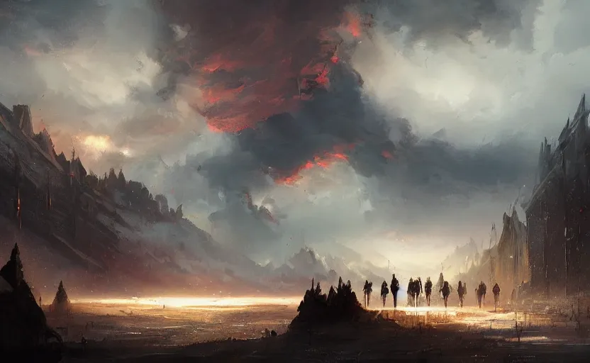 Prompt: A painting of The End of the World trending on artstation in the style of Greg Rutkowski