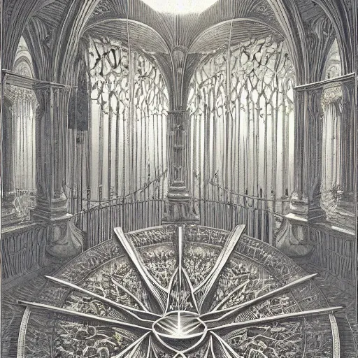 Image similar to ornate by ted nasmith children's illustration. a beautiful kinetic sculpture. i was born in a house with a million rooms, built on a small, airless world on the edge of an empire of light & commerce.