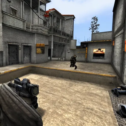 Prompt: a screenshot of an ongoing counter strike game
