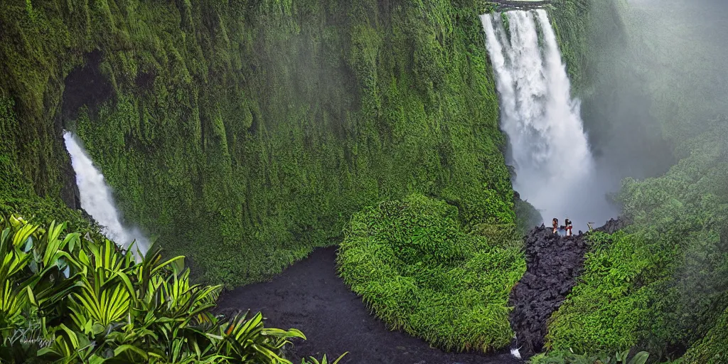 Prompt: akaka falls, maui hawaii, greg rutkowski