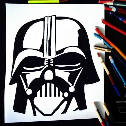 Image similar to darth vader drawn by a child