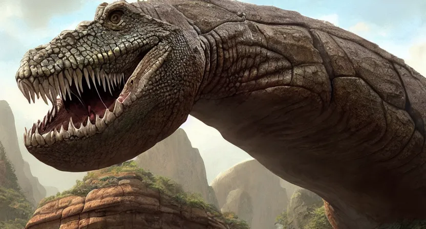 Image similar to a giant reptile with a disc shaped mouth that eats rocks, concept art by doug chiang cinematic, realistic painting, high definition, digital art, symmetrical, very detailed, extremely high detail, photo realistic, concept art, unreal engine 5,