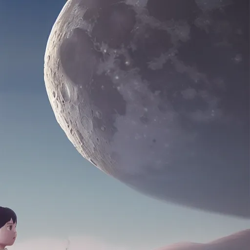 Prompt: moon, by wlop, by ilya kuvshinov, ultra realistic, octane render, unreal engine 5, 8 k