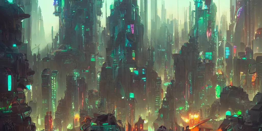 Image similar to cyberpunk city center concept art by pete mohrbacher and artgerm and wlop and greg rutkowski, digital art, highly detailed, intricate, sci-fi, neon colors, sharp focus, Trending on Artstation HQ, deviantart, unreal engine 5, 4K UHD image