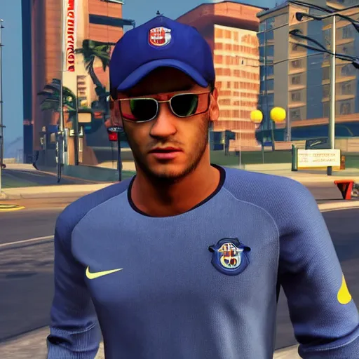 Image similar to character screenshot of neymar in grand theft auto, gta v