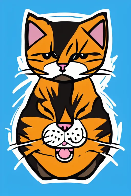 Image similar to Portrait of a cat as a wrestler, sticker, colorful, illustration, highly detailed, simple, smooth and clean vector curves, no jagged lines, vector art, smooth