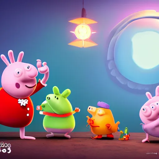 Image similar to blender 3 d rendition, vitorugo, carlos ortega elizalde, derek spears, rayn, daniel bel, ahmad merheb, peppa pig