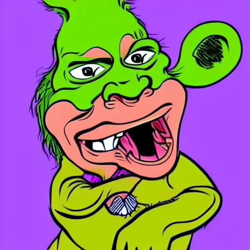 Image similar to danny devito in the style of ed roth and rat fink