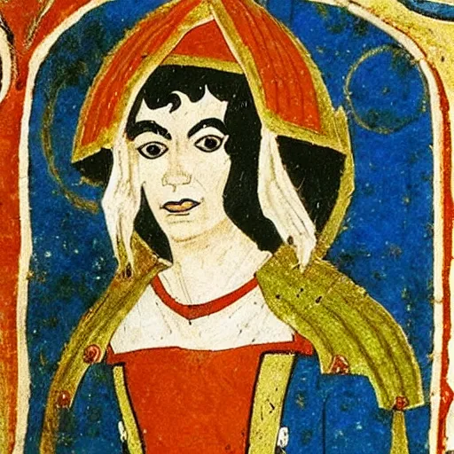 Image similar to medieval manuscript art of michael jackson