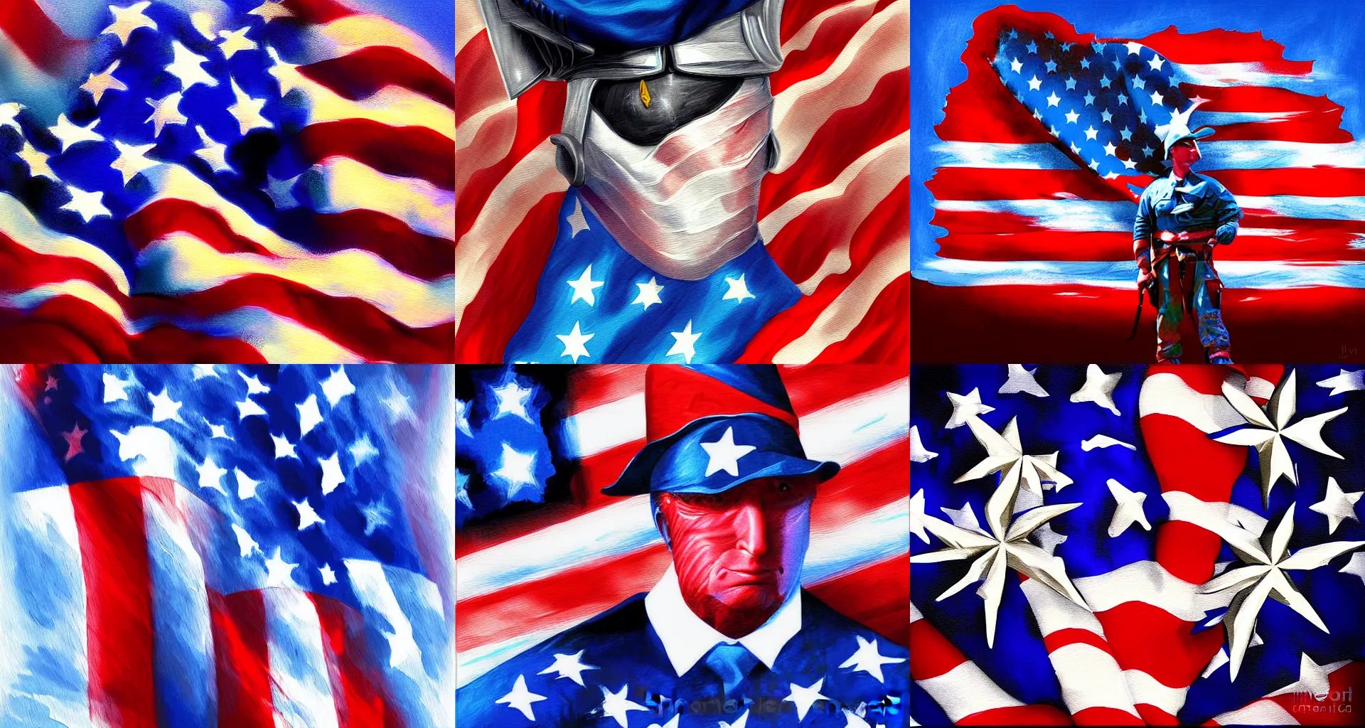 Prompt: american patriotic fantasy painting, digital painting