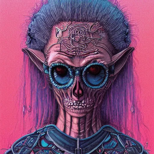 Prompt: original jean giraud digital art painting pastel goth aesthetic, creepy kawaii, highly detailed, highly intricate