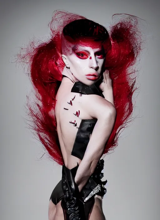 Image similar to lady gaga by nick knight, born this way, born this way album, red weapon 8 k s 3 5, cooke anamorphic / i lenses, highly detailed, cinematic lighting