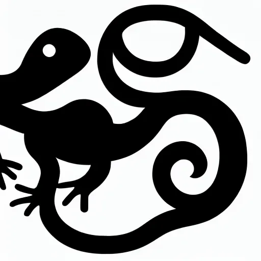 Prompt: vector symbol of a stylized salamander, iconic, clean, white background, artstation, symbolic