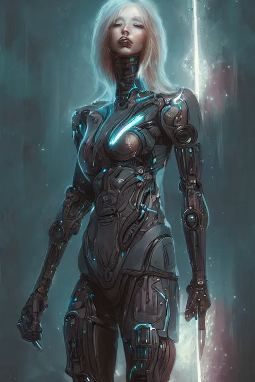 Image similar to Lightning Bikini Armor, cybernetic, digital illustration, trending on artstation, professional art by Seb McKinnon and WLOP and ArtGerm