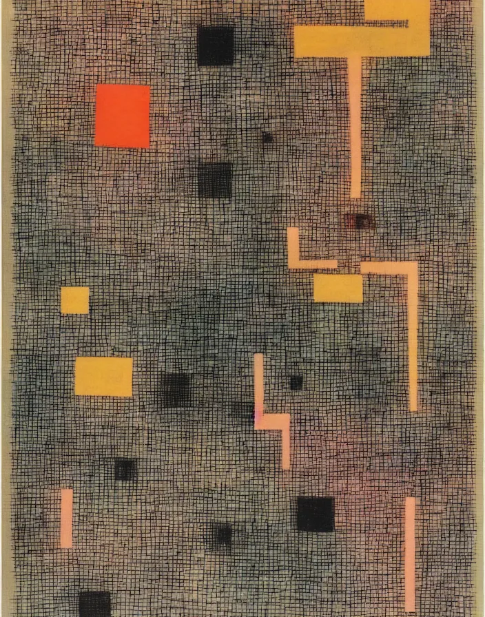 Image similar to hyper detailed industraial & utility flow field neural path by paul klee and josef albers