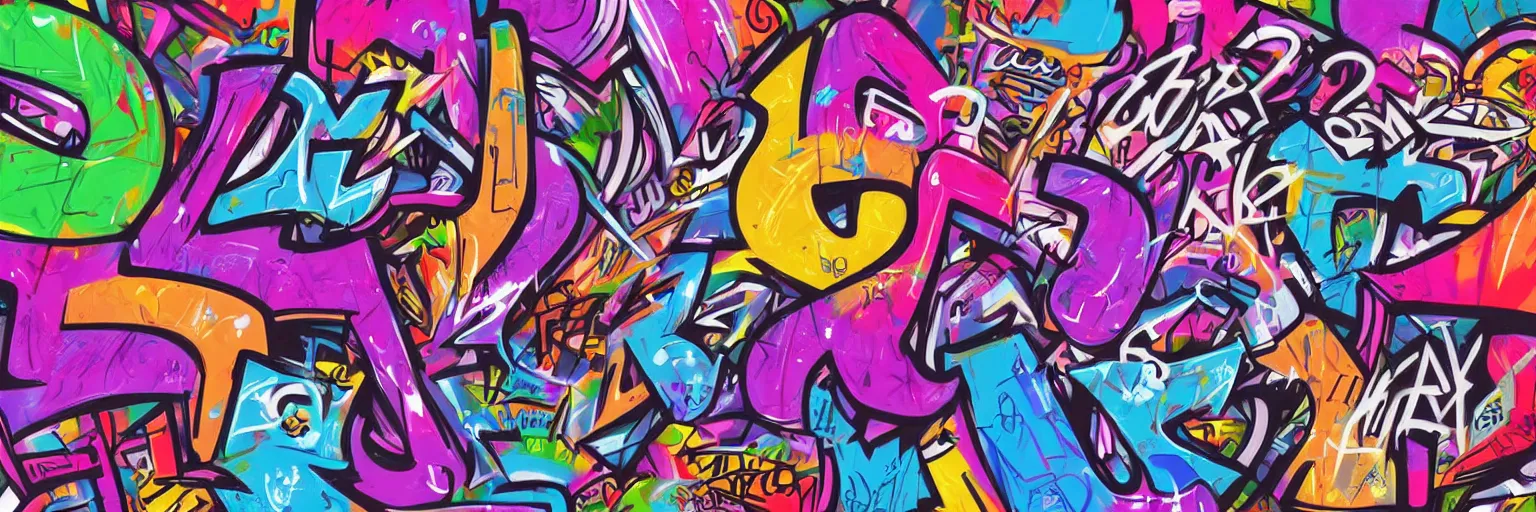 Image similar to graffiti letters, graffiti writing, graffiti, highly detailed, digital painting, artstation, concept art, sharp focus, illustration, by lisa frank