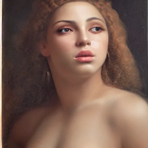 Image similar to a masterpiece portrait photo of a beautiful young woman who looks like a white beyonce