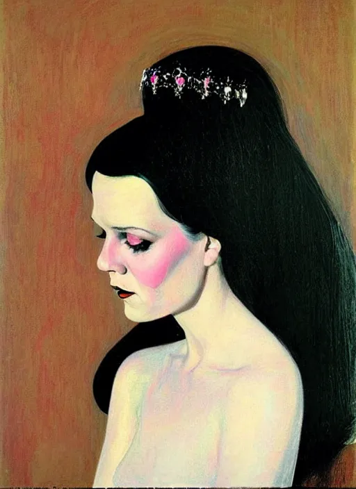 Prompt: ( ( gothic # ) ) princess portrait *. *. by wayne thiebaud * *, highly detailded,