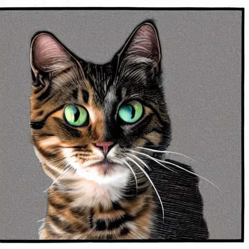 Image similar to comic styled cat, portrait