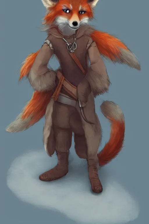 Image similar to an anthropomorphic medieval fox with a fluffy tail, backlighting, trending on artstation, digital art, furry art, trending on furaffinity, fantasy art, by kawacy