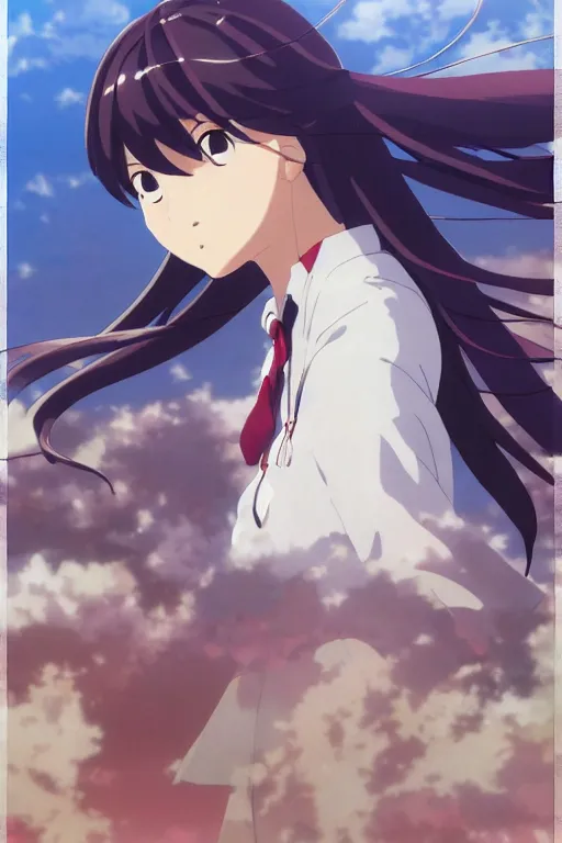 Prompt: A japanese anime high school girl, high detail portrait, Makoto Shinkai kyoto animation