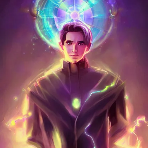 Image similar to a powerful psychic man emitting psychic powers, by ross tran, aesthetic!