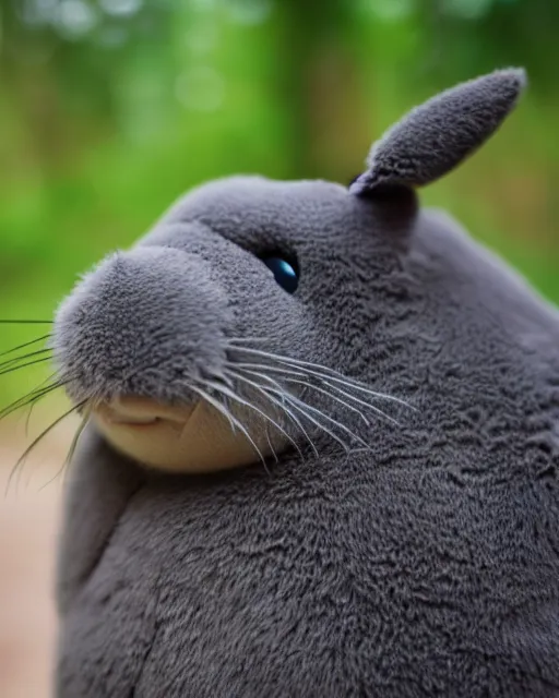 Prompt: real life totoro, hyperrealistic, very detailed fur, sharp focus, sigma 8 5 mm f 1. 4